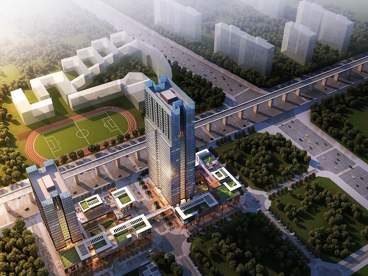 YH華筑-京基碧海二期4號地塊鳥瞰黃昏_3